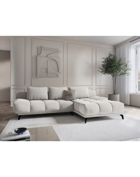 Canapé d'angle Droit Convertible avec Coffre Cirrus 5 Places beige clair - 290x182x90 cm